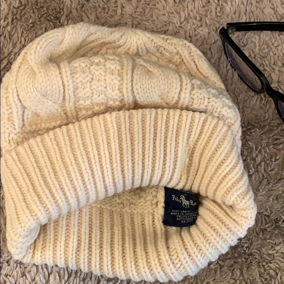 Polo Ralph Lauren Other - Polo Ralph Lauren Lambs Wool Cream Beanie